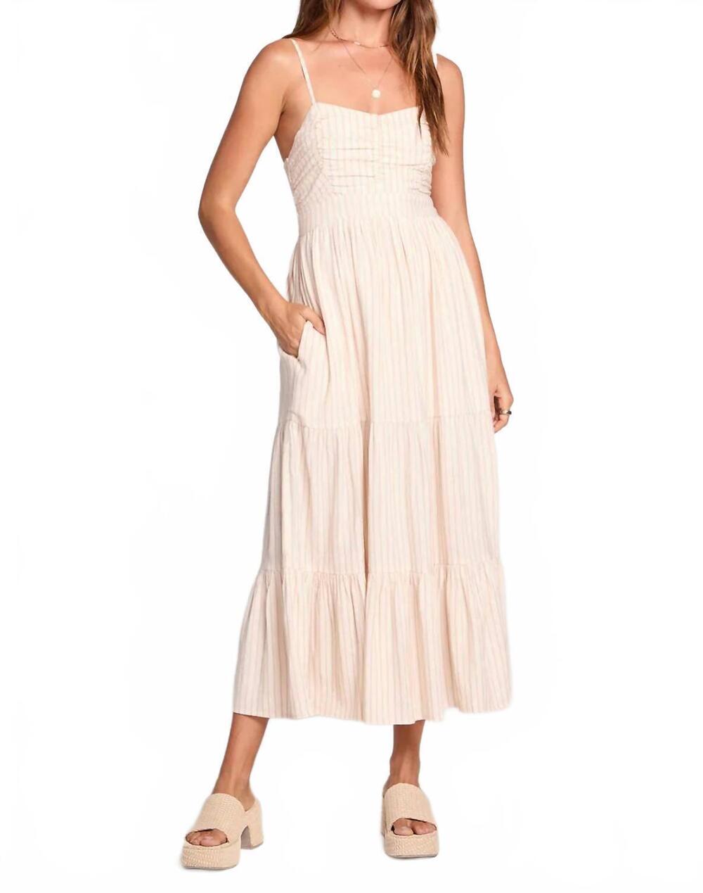 NEW SALTWATER LUXE camrie midi dress in sand